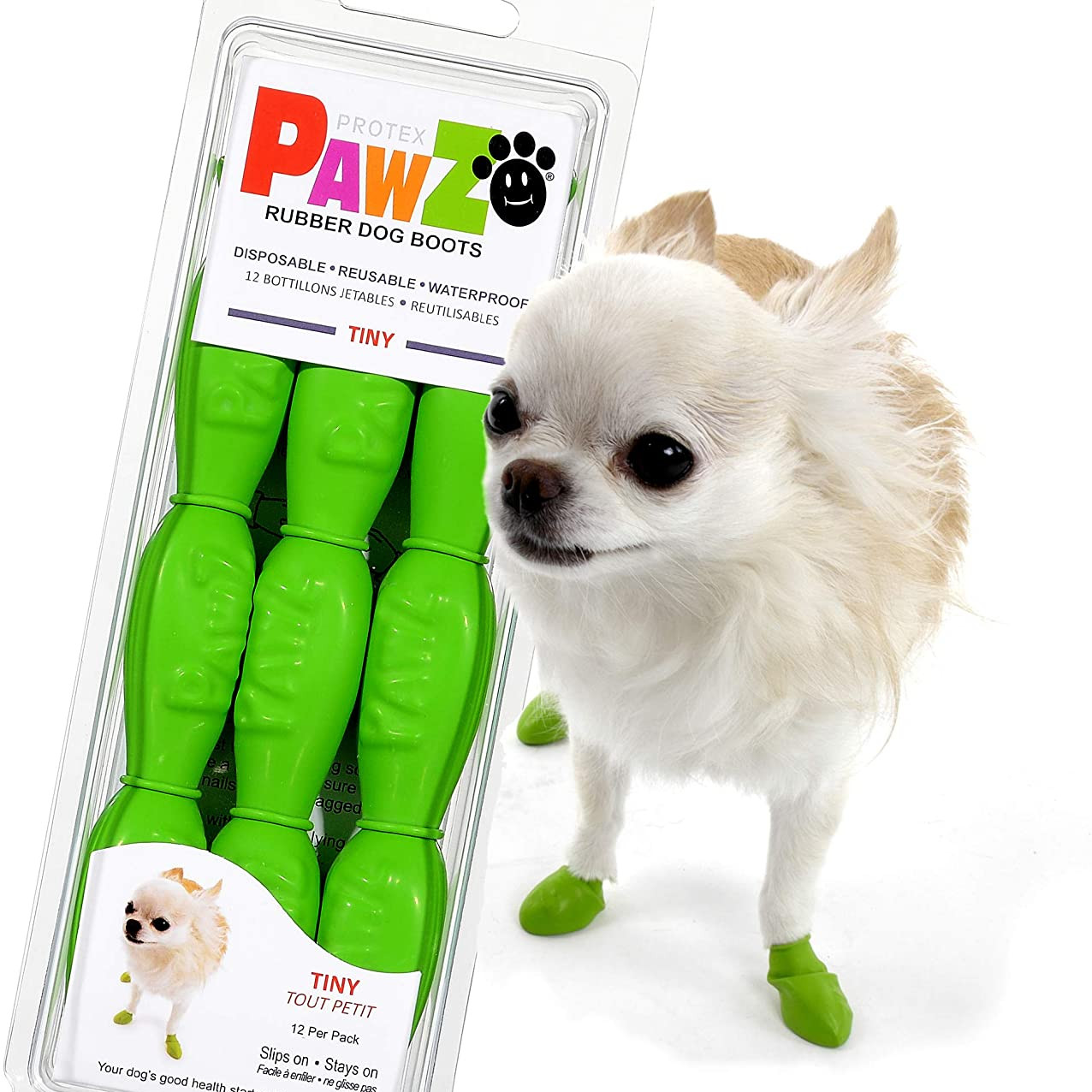 Pawz dog boots tiny green